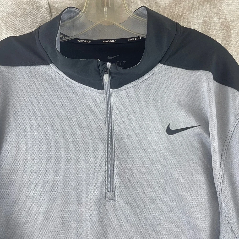 Nike Golf Dri-FIT Quarter Zip Pullover Mens XXL Grey Black‎ AH5548-012